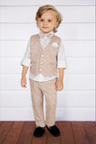 Peach 3-Piece Set with Waistcoat, Shirt & Trousers For Boys