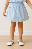 Powder Blue Ruffle Top and Skirt Co-ord Set For Girls