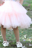 Peach Sequins Worked Party Wear Frock For Girls