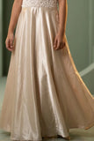 Girls Champagne Gold One-Shoulder Party Wear Gown