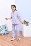 Soft & Stylish Lavender Teddy Bear Printed Night Suit Set for Girls