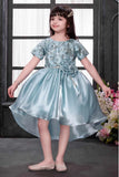 Ice Blue Sequin Party Frock For Girls
