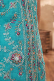 Girls Aqua Blue Embroidered Patiala Set With Dupatta