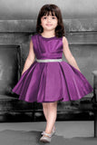 Purple Party Wear Frock with Pleated Skirt For Girls