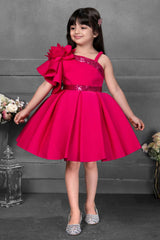 Rani Pink Embellished With Floral And Sequin For Girls