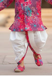 Multicolor Printed Kurta Dhoti Set for Boys