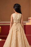 Cream Zari Embroidered Lehenga Choli For Girls