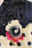 Navy Blue Polka Dot Frock For Girls