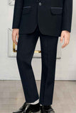 Navy Blue Bead Work Tuxedo With Pant And Waistcoat Set For Boys