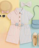 Trendy Mini Jumpsuit With Stripes For Girls