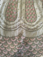 Cream Embroidered Sharara Set With Dupatta for Girls