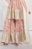 Adorable Cream Aliya Cut Sharara Set for Girls. - Lagorii Kids