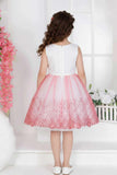 Gajri Pink Sequin Party Wear Frock with Bow For Girls