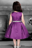Purple Party Wear Frock with Pleated Skirt For Girls