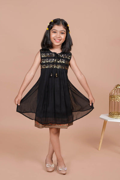 Black Tailback Frock for Girls. – Lagorii Kids