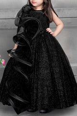 Black Princess Party Gown: A Royal Look for Girls. - Lagorii Kids