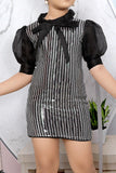 Black Sequin Fit Dress for Girls