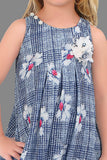 Blue Dhoti Style Dress with Floral Prints - Lagorii Kids