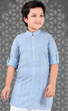 Blue Pathani Set With White Pant For Boys - Lagorii Kids
