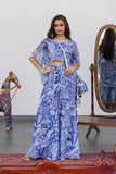 Blue Printed Co-ord Set With Crop Top For Girls - Lagorii Kids