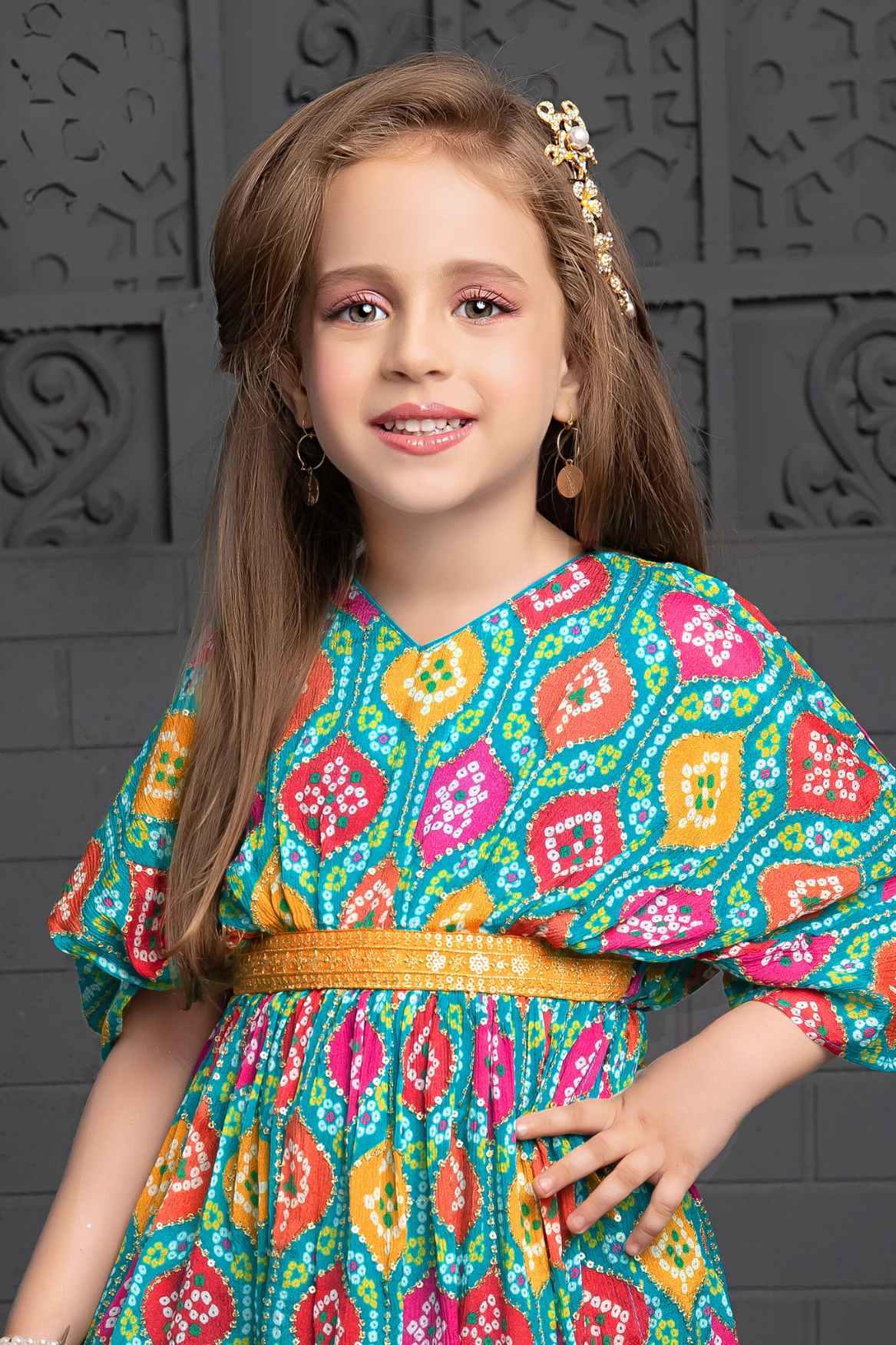 Blue Printed Palazzo Set For Girls - Lagorii Kids