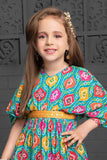Blue Printed Palazzo Set For Girls - Lagorii Kids
