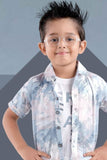 Blue Printed Shirt and Shorts Co-ord Set for Boys - Lagorii Kids