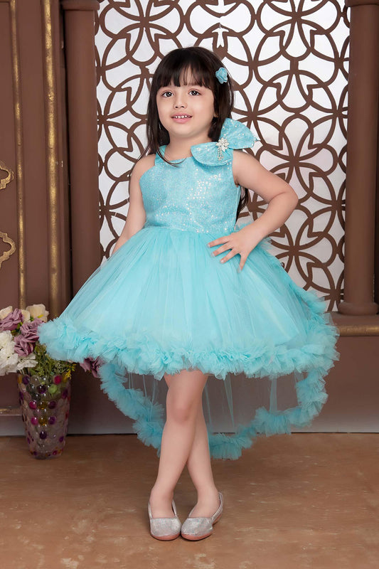 Blue Tailback Sequin Frock for Girls - Lagorii Kids