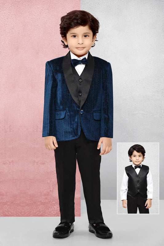 Blue Velvet Tuxedo for Boys - Lagorii Kids
