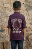 Maroon Printed Cotton Shirt for Boys