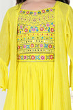 Bright yellow palazzo suit for girls. - Lagorii Kids