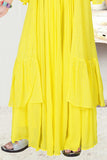Bright yellow palazzo suit for girls. - Lagorii Kids