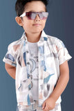 Brown Printed Shirt and Shorts Co-ord Set for Boys - Lagorii Kids