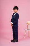 Classic Elegance: Navy Blue Suit for Young Gentlemen. - Lagorii Kids