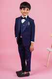 Classic Elegance: Navy Blue Suit for Young Gentlemen. - Lagorii Kids
