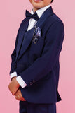 Classic Elegance: Navy Blue Suit for Young Gentlemen. - Lagorii Kids