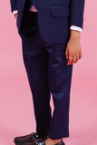 Classic Elegance: Navy Blue Suit for Young Gentlemen. - Lagorii Kids