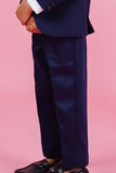 Classic Elegance: Navy Blue Suit for Young Gentlemen. - Lagorii Kids
