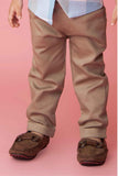 Classic White Shirt With Blue Checked Waist Coat And Brown Pant Set For Boys - Lagorii Kids
