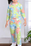 Colourful splash hoddie with pants for girls - Lagorii Kids