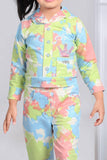 Colourful splash hoddie with pants for girls - Lagorii Kids