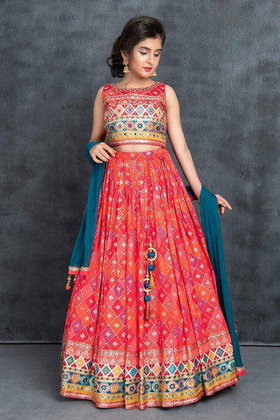 Yellow Chinon Georgette Pleated Lehenga with Handworked Long Blouse