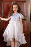 Dazzling White Sequin High Low Frock Party Frock For Girls - Lagorii Kids