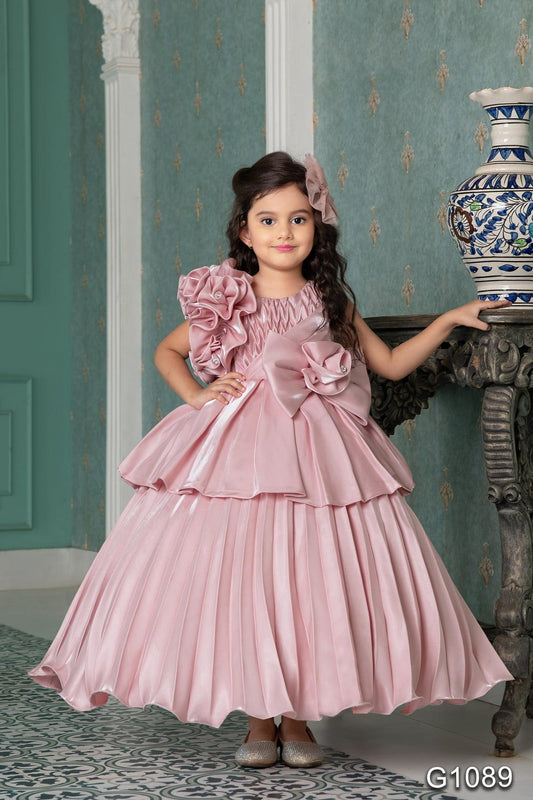 Blue Flower Princess Satin Princess Evening Gown For Girls Birthday Party  With Simple Bow And First Communion From Xiezhualan, $56.25 | DHgate.Com