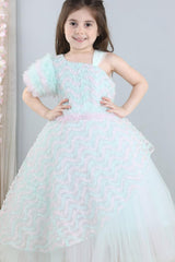 Dreamy Pastels: Light Blue and Baby Pink Gown for Girls. - Lagorii Kids