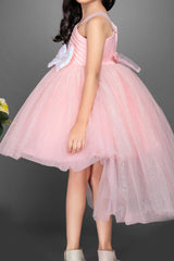 Elegant Blush: Peach Tailback Frock for a Stylish Statement. - Lagorii Kids