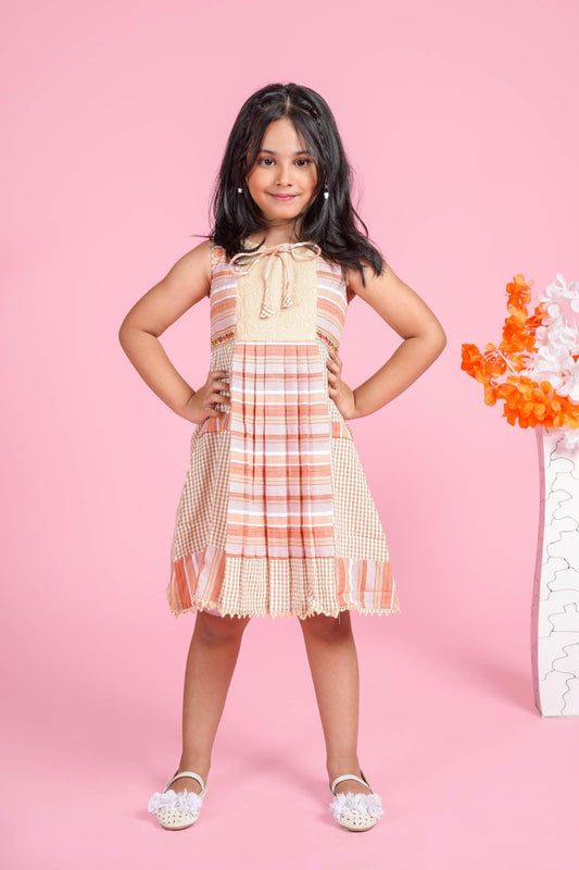 Elegant Cream Cotton Frock for Girls: Perfect Casual Wear. - Lagorii Kids