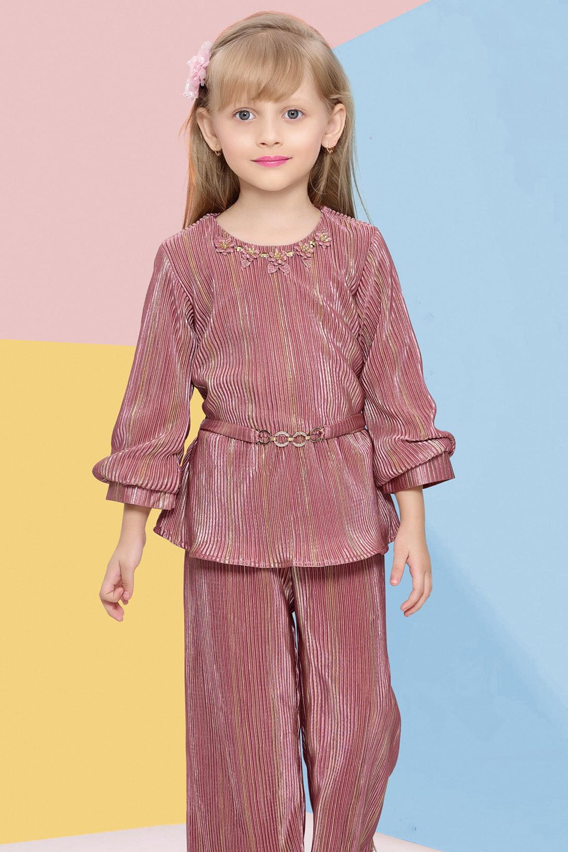 Elegant Mulberry Co Ord Set for Girls - Lagorii Kids