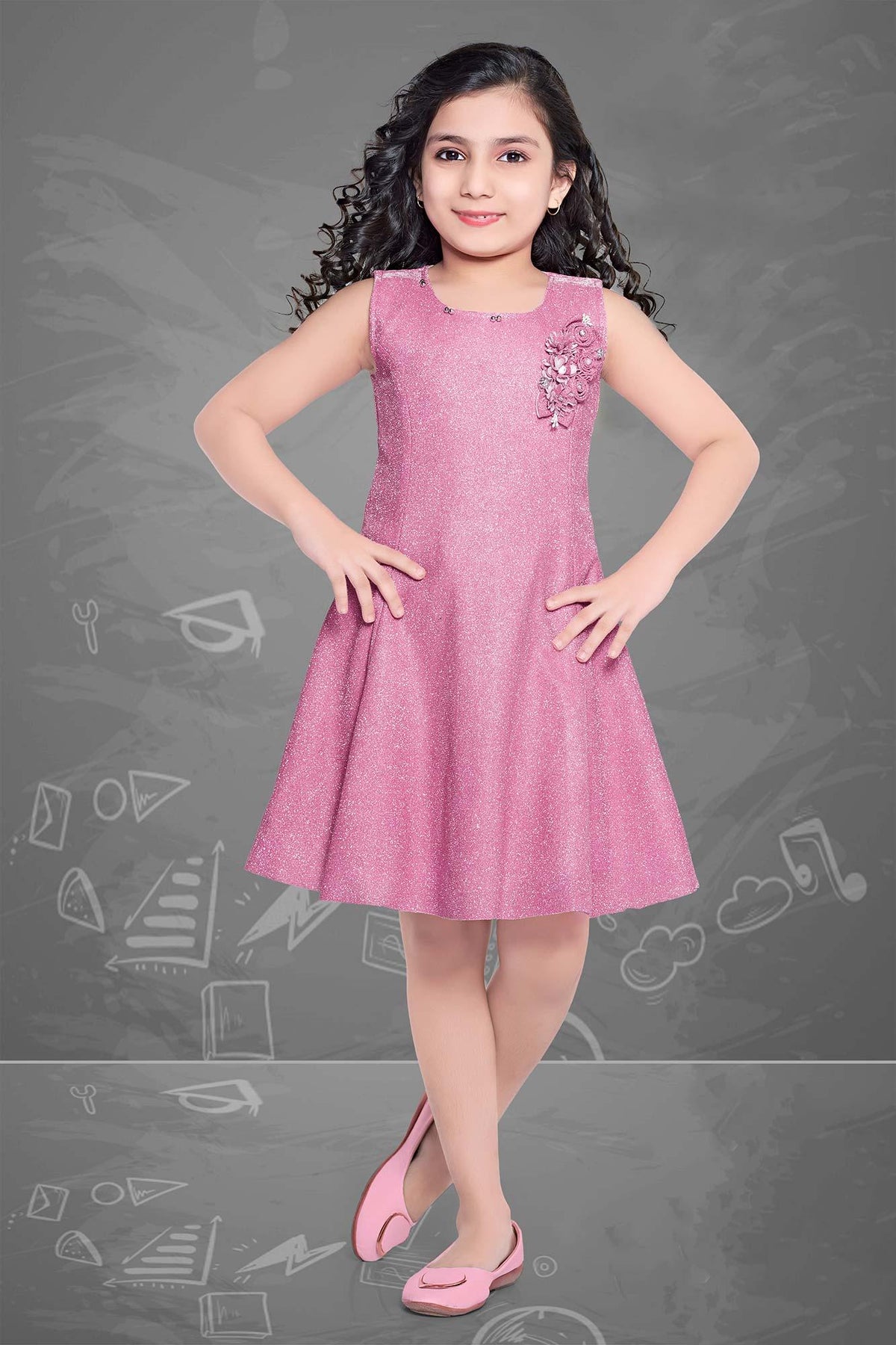 Enchanting Blush Pink Frock with Delicate Neckline for Kids - Lagorii Kids