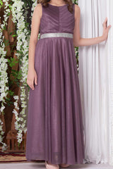 Enchanting Elegance: Shimmering Mulberry Gown for Girls. - Lagorii Kids